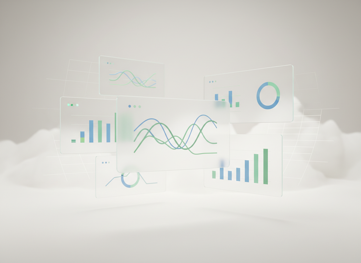 CDP / TCFD / GRI raporlama — abstract dashboard ve analytics paneli